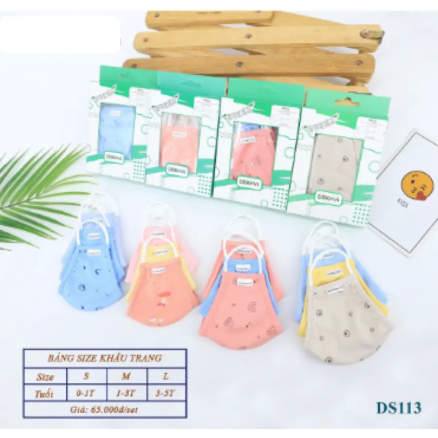 Set 3 Khẩu Trang Dokma Sợi Tre Cho Bé
