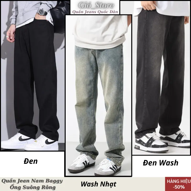 Quần jean đen nam wash smoke ống suông rộng dáng baggy style RETRO DRSQUARE hottrend 2025 Menswear Pants Ong