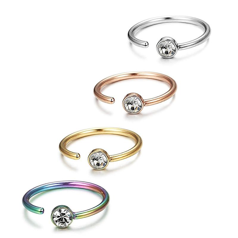 [MYY] Nose Ring Stylish Skin-friendly Multi Colors Non Piercing Nose Hoop for Party 2