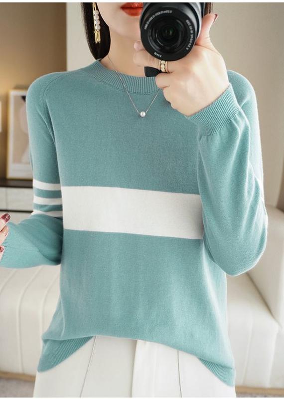 Product Introduction of Autumn new women's cotton sweater loose slim fit round neck multicolor sweater Western style inner wear bottoming shirt fashion tops 20