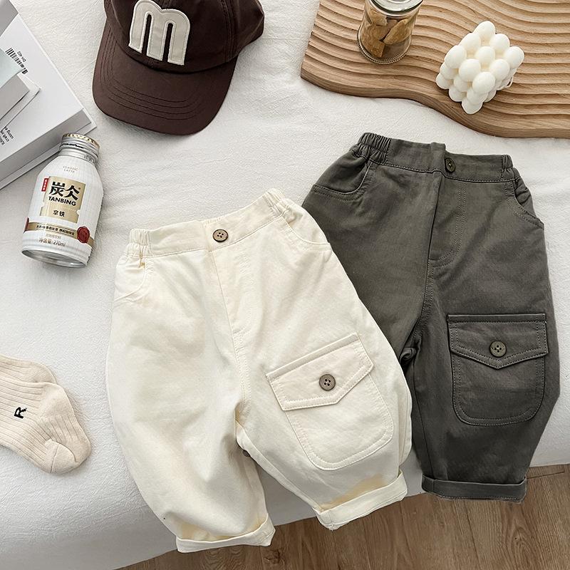  Quần kaki dài cho bé trai túi hộp dành cho bé 1-5 tuổi phong cách Hàn Quốc 