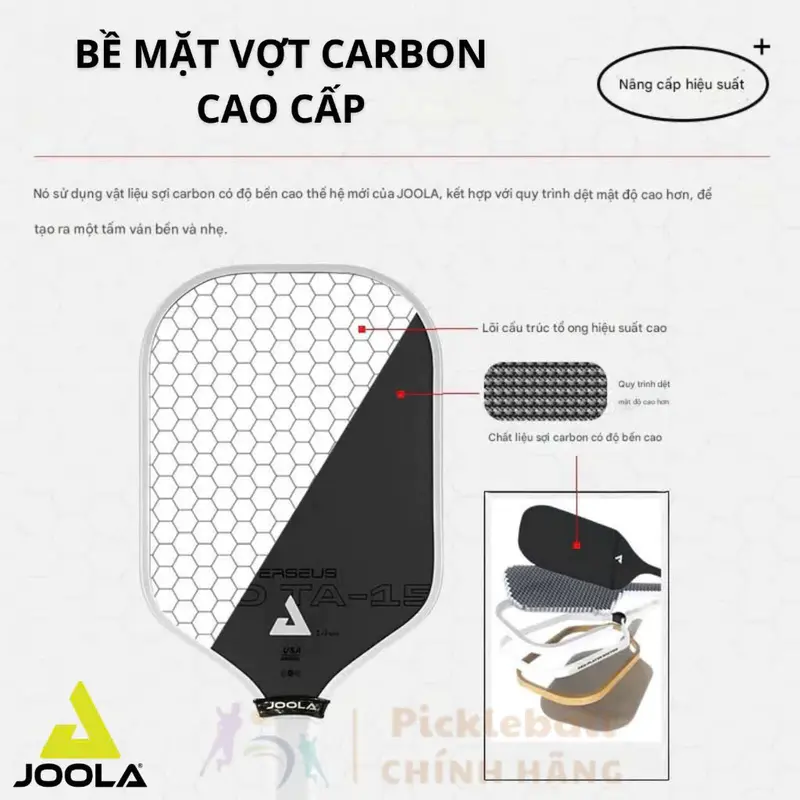 [Quét NFC] Vợt Pickleball Joola Perseus Mod TA-15 Pro Core 16mm Sợi Carbon Picklebal Công Thủ Toàn Diện 2