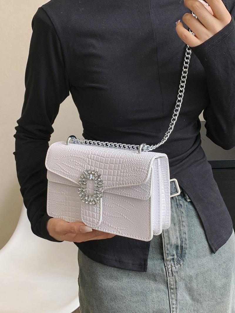Product Introduction of Women's Fashionable Crocodile Embossed Crossbody Bag, Casual Versatile Shoulder Bag for Daily Used, Trendy All-match Commuter Bag 8