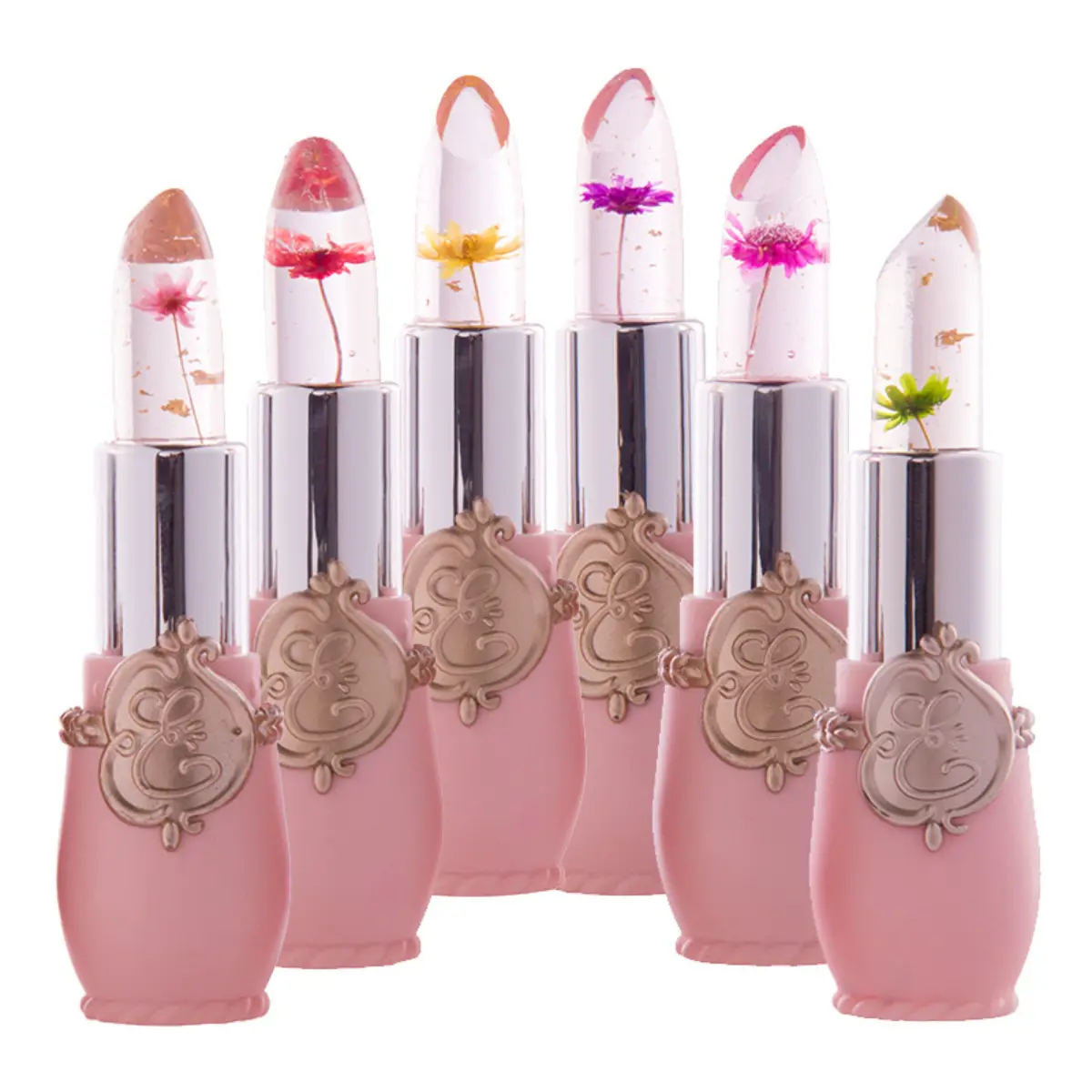 Temperature change lipstick hot sale little flower lipstick dried flower lip gloss lipstick temperature change lipstick