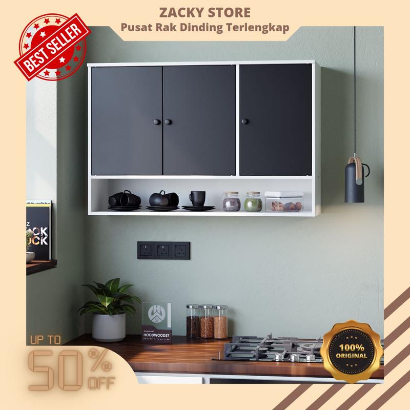 Lemari Dapur Gantung Minimalis Kitchen Set Multifungsi Rak Dapur Serbaguna Hemat Ruang Tempel Dinding Type 053/054/057L/057M/056L/056M Furniture 3