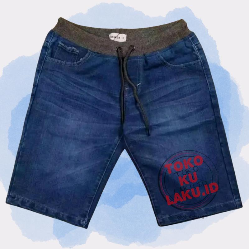 Celana Pendek Jeans Pria Big Size XXXL – 3PCS 100RB | Kolor Karet Tali | Model Distro Keren & Nyaman 5
