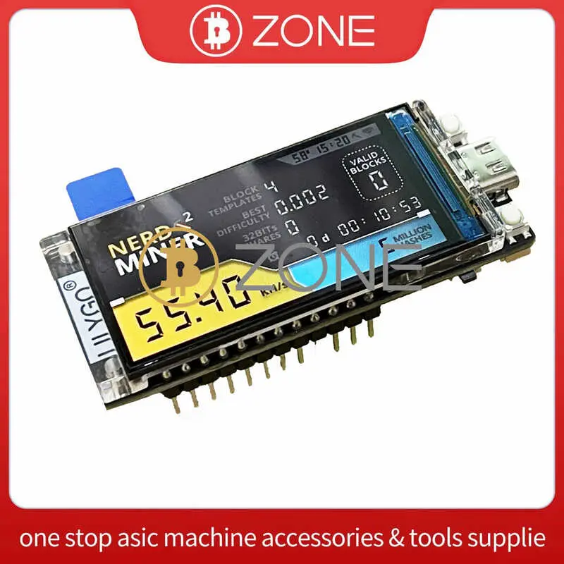 Bitcoin Nerdminer V2 BTC Crypto Solo Lottery Miner 56 KH s WithOut Case Ready Stock