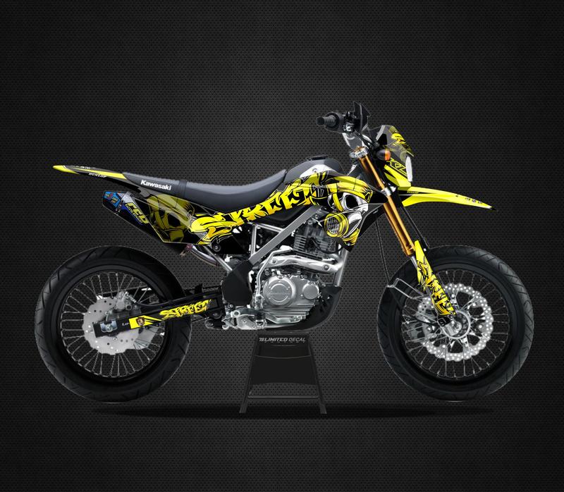 Decal Sticker KLX BF Xtreme 150 Stiker KLX Fullbody Supermoto KLX BF Graffiti KLX 007 7
