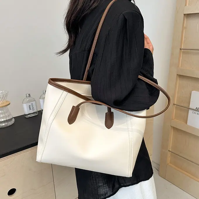 Túi Tote Da Bản To Đi Học Túi Đeo Vai Nữ Công Sở Đi Làm Vừa A4 Laptop Đơn Giản Thanh Lịch T01 Bag Chữ Nhật 7