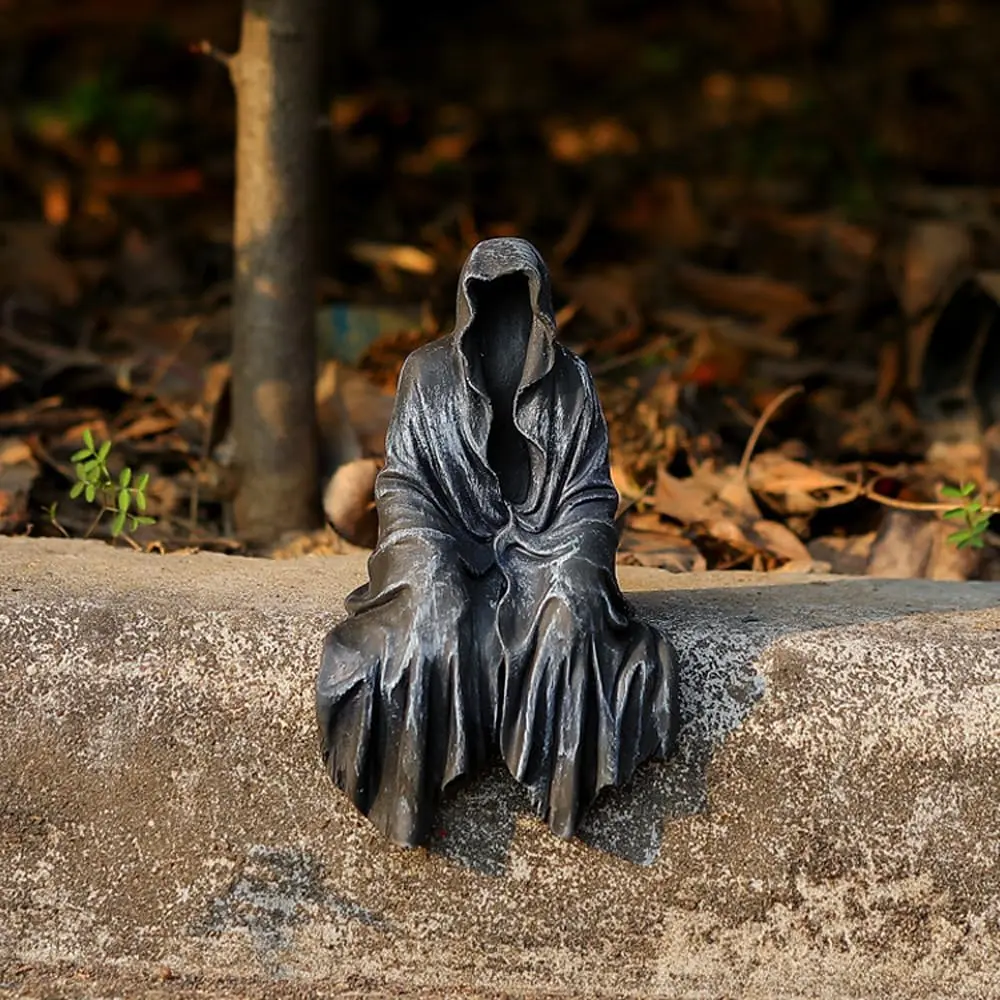 Gothic Death Statue Decoration, Resin Statue Ornament, Desktop Decoration for Garden & Bookshelf, Home Decor, Room Decor