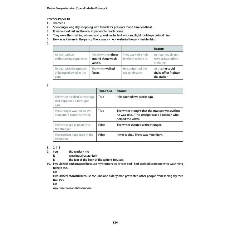 Product Introduction of 100% Quality Primary 5 Master Comprehension (OpenEnded) / Singapore Syllabus/Assessment Book 6