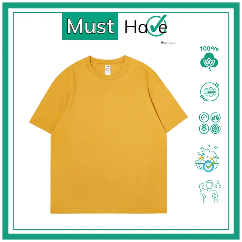 Áo thun, áo phông trơn Must Have Unisex 100% cotton form rộng, thời trang xu hướng cá tính, dễ thương Cổ Tròn Menswear 3