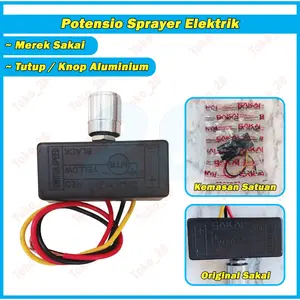 Potensio Sprayer Elektrik Merek SAKAI Pompa Air DC 12V Pengatur Kecepatan Sprayer Elektrik Dinamo Pump SS-502