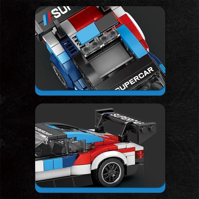 M4 Race Car Design Building Blocks, 363pcs/set Creative DIY Racing Car Model Building Blocks, Educational Assembly Bricks Toy for Teenager & Adults 6