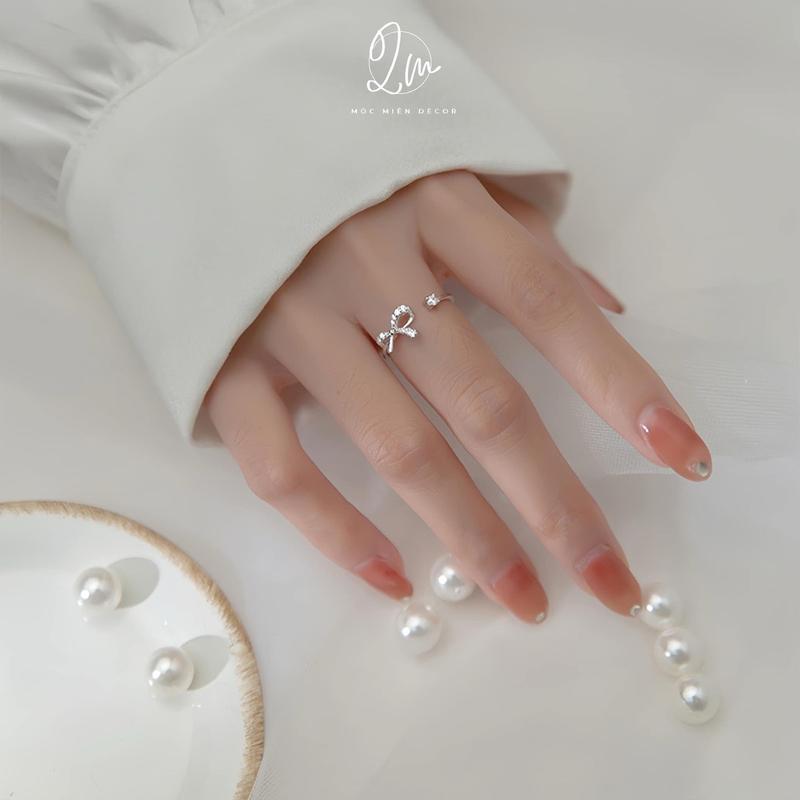 Nhẫn bạc nữ - Bow rings - phụ kiện trang sức 1