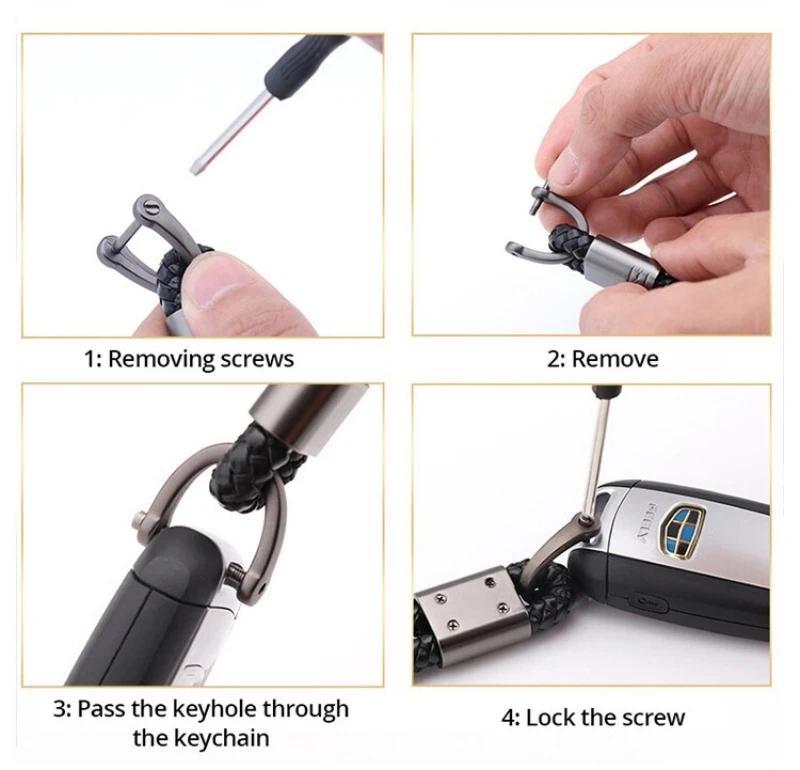 Product Introduction of Hand-woven leather Keychains Car Key Ring Men Women Cute Car Keyring Holder Waist Key Chain Charm Bag Gifts Car Accessories 1