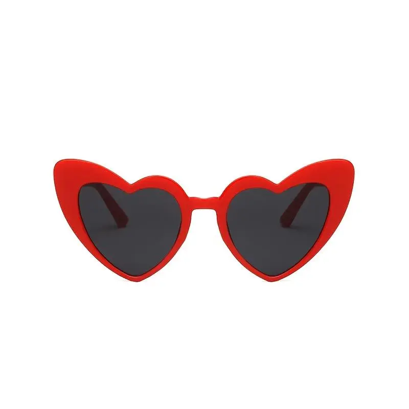 1pc Chic Red Heart-Shaped Fashion Glasses for Women - Ideal Parties, Daily Wear & | Fashionable Decorative Shades with Durable Plastic Frame