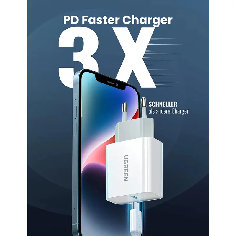 UGREEN Charger iPhone 11 12 13 14 Lightning MFI PD Type C Fast Charging 20w 4