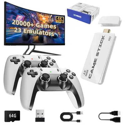 Great Choice Products Wireless Retro Game Console, Built In 1500 Classic Games Hdmi Retro Game Stick Plug And