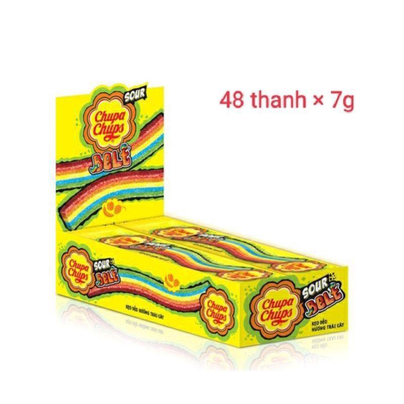 Giá Sỉ(Hộp 48 Dây) Kẹo dẻo Chupa Chups Sour Belt hương Trái Cây