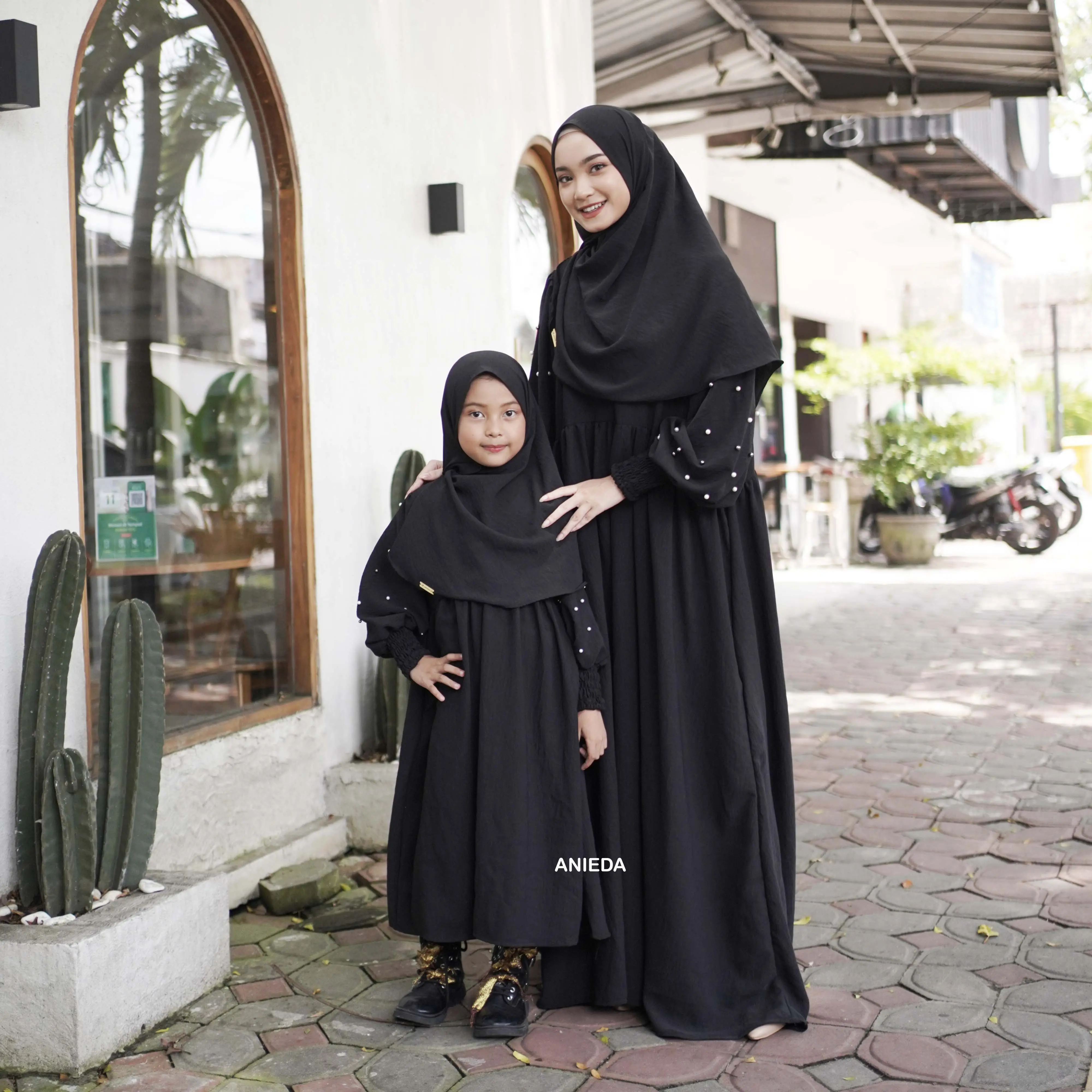 JOYYA COUPLE GAMIS PREMIUM IBU DAN ANAK BY ANIEDA Muslim Mom Syari Lebaran Crinkle Baju
