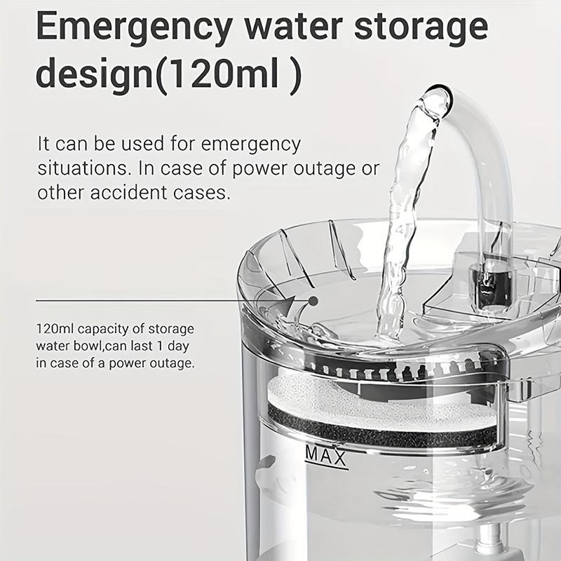 Product Introduction of 1.8L Smart Cat Water Dispenser with Faucet, Dog Water Dispenser, Transparent Water Dispenser, Pet Water Filter Feeder 4