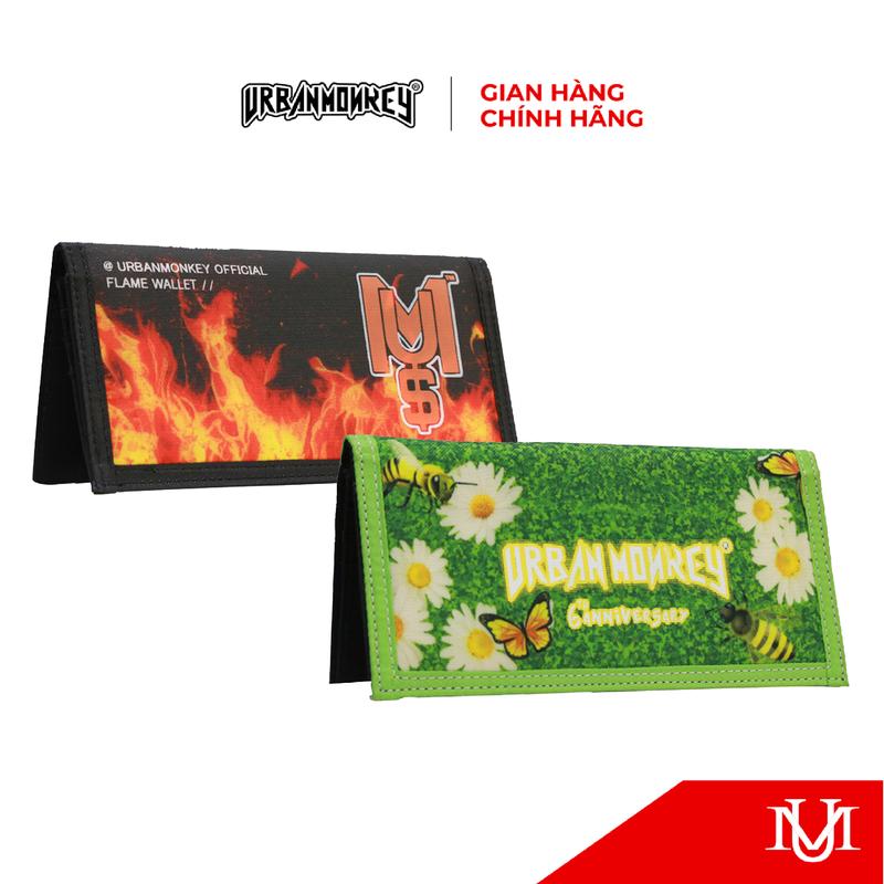 Ví Dài Urban Monkey Vải Canvas Cao Cấp 17 Ngăn Tiện Dụng Họa Tiết In Chuyển Nhiệt Trực Tiếp Lên Bề Mặt - 550 Long Wallet Canvas Hoa Nam