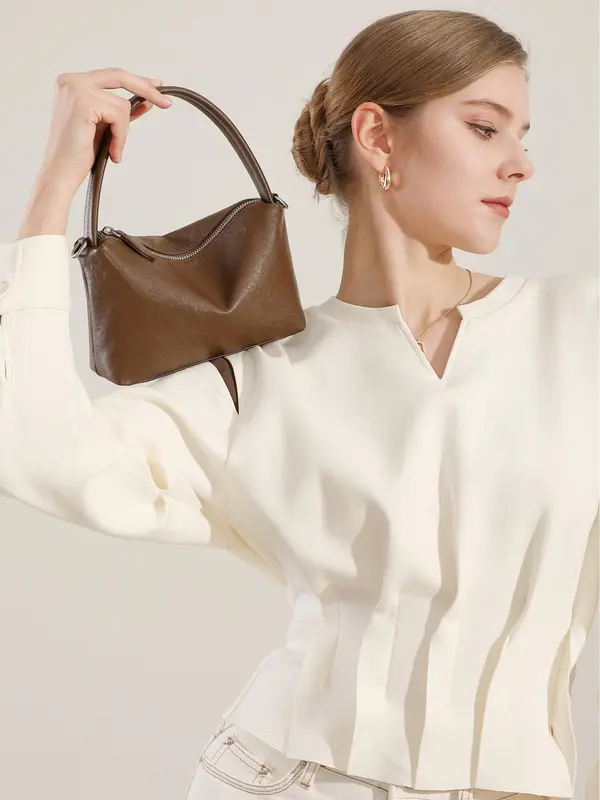 Women's Solid Color Shoulder Bag, Fashionable Large Capacity Crossbody Bag for Daily Used, Casual Trendy Versatile High-quality Daily Commuting Bag 2