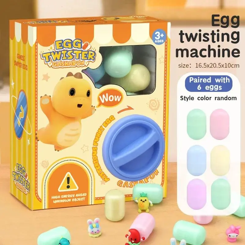 Animal Egg Twister Toy, 1 Box Cute Cartoon Animal Design Twister Machine Toy, Surprise Egg Toy, Birthday Gift for Kids 3