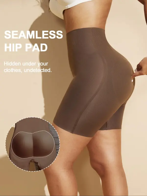 Women's Solid Color High Waist Shapewear Shorts, High Stretch Comfortable Breathable Tummy Control Butt Lifting Seamless Shaper, Women's Shapewear Bottoms for Daily Wear, Womenswear 5