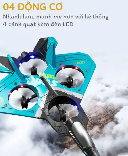 Máy bay điều khiển từ xa 4 động cơ, bay đa chiều, pin sạc & chống va đập 2