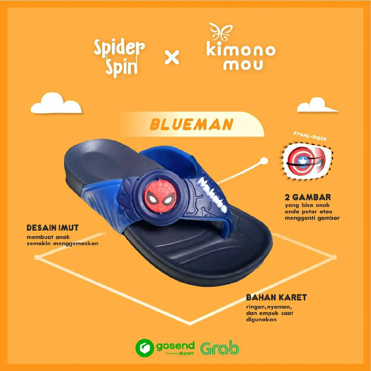 sandal anak cowo spider