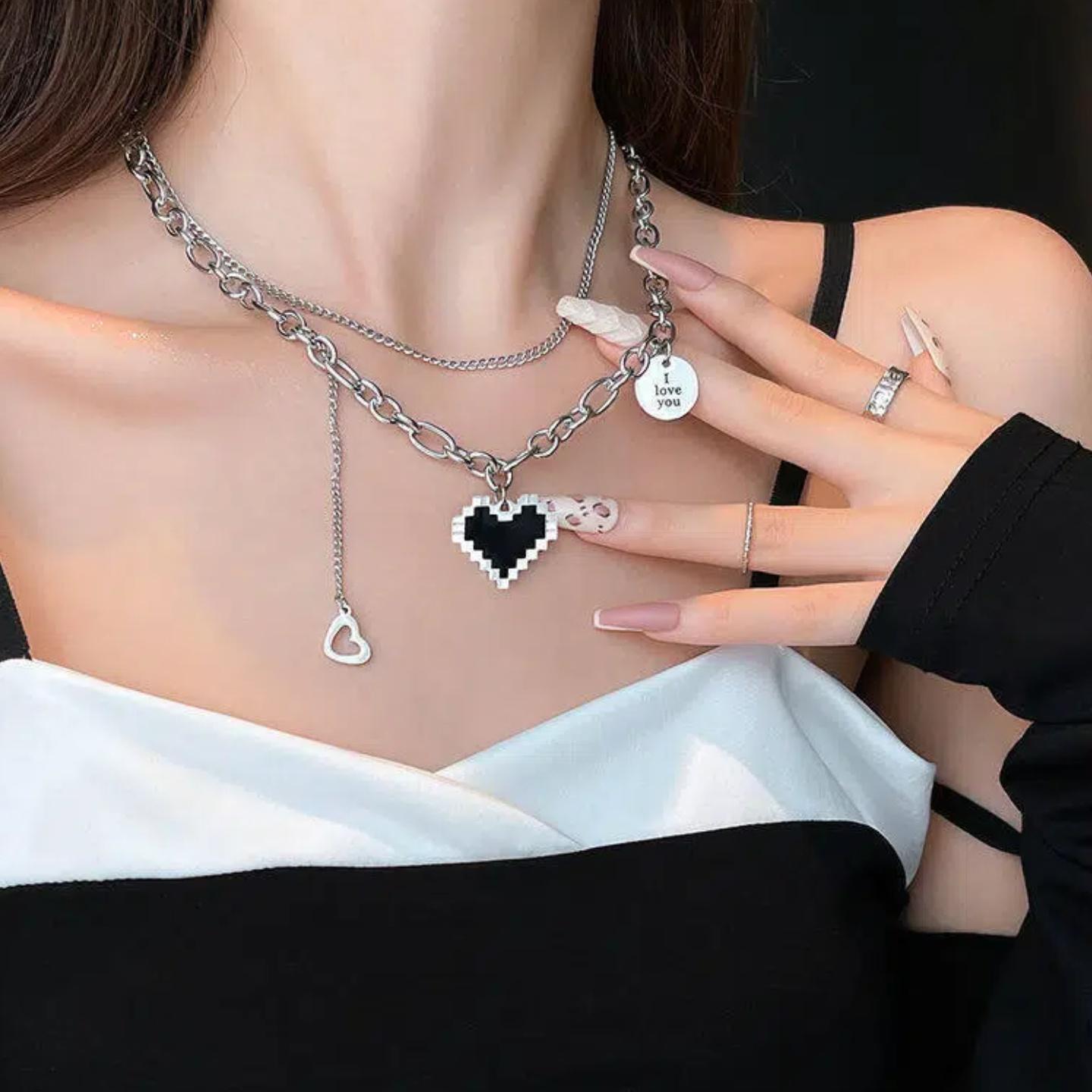 Kalung Titanium Pria Anti Karat Retro Liontin Cinta Kalung Titanium Wanita Y2K Korea Hip Hop Multi-layer Fashion Aksesoris kalung love titanium kalung y2k girl Kalung Titanium Pria Anti Karat Retro Liontin Cinta Kalung Titanium Wanita Y2K Korea Hip Hop Multi-layer Fashion Aksesoris kalung love titanium kalung y2k girl
