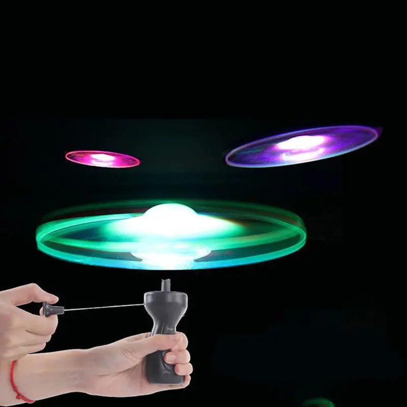 Hot Sale Cable Luminous Flying Saucer TikTok Internet Celebrity Same Style Children Luminous Toy Flash Frisbee