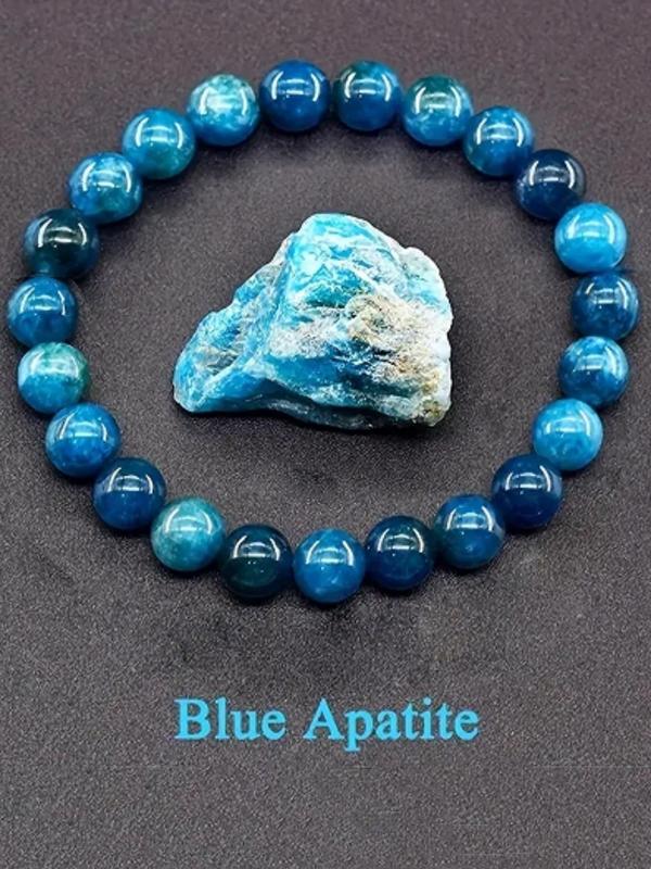 Boho Style Beaded Blue Bracelet, Natural Stone Beaded Bracelet, Fashion Jewelry Accessories for Women & Men, Trendy All-match & Exquisite Jewelry for Birthday Gift 2