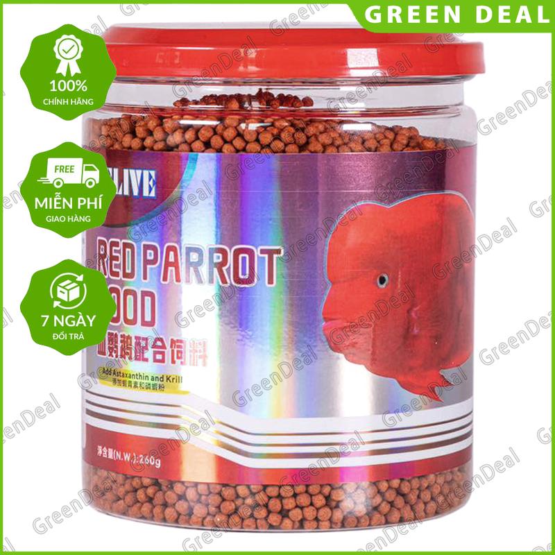 RELIVE - Red Parrot Food Hộp 260 gram | Thức ăn kích thích tăng màu cho cá Hồng Két La Hán