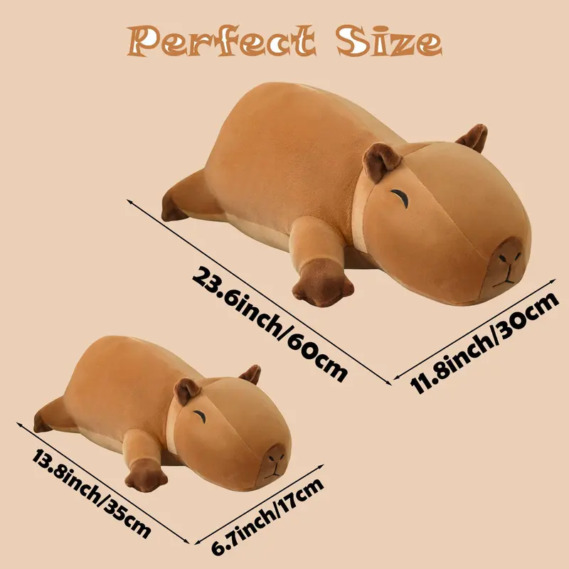 Capybara Design Plush Toy, 1 Count Cute Capybara Stuffed Doll, Soft Capybara Plush Pillow, Comfortable Home Decoration, Perfect Gift for Children 1