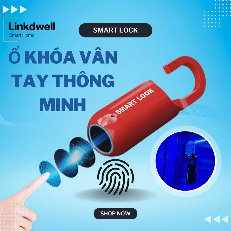Khóa vân tay thông minh Balo hành lý nhỏ gọn Linkdwell khoá vân tay mini ổ khóa mini khóa tủ locker