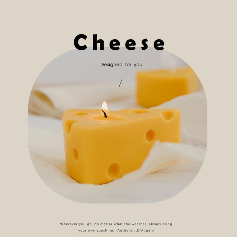 Product Introduction of Handmade Cheese Shaped Scented Candle, 1 Count Creative Modeling Candle, Decorative Ornament for Home Party Wedding, Creative Gift for Friends, Freshener 4