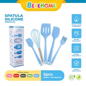 Bebehome Set Spatula Sutil Silikon Non Stick Cooking Tools Isi 5 Pcs | Peralatan Masak Dapur Spatula Silikon |