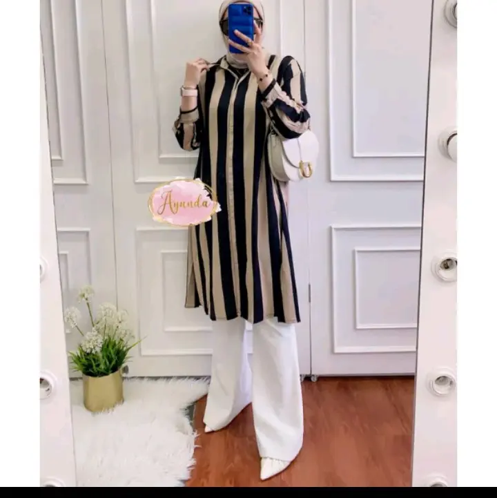 Tunik long Salur rayon premium