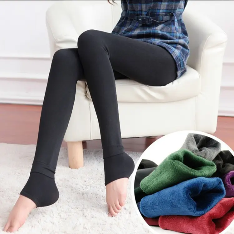 Autumn and Winter New Stirrup Leggings Wholesale 300G Fleece-lined Thick Leggings Korean plus Size Thermal Pants Women