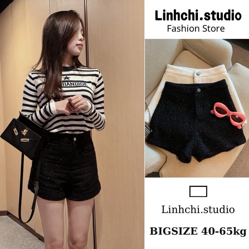 Quần short dạ (mã 244) kim tuyến 2 lớp cạp cao tôn dáng_Linhchi.studio