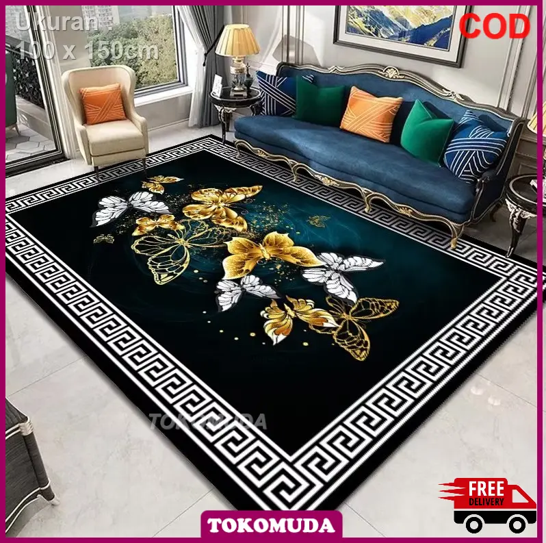 COD KARPET LANTAI RUANG TAMU 150X100CM / KESET KAMAR KARPET MEWAH MODERN