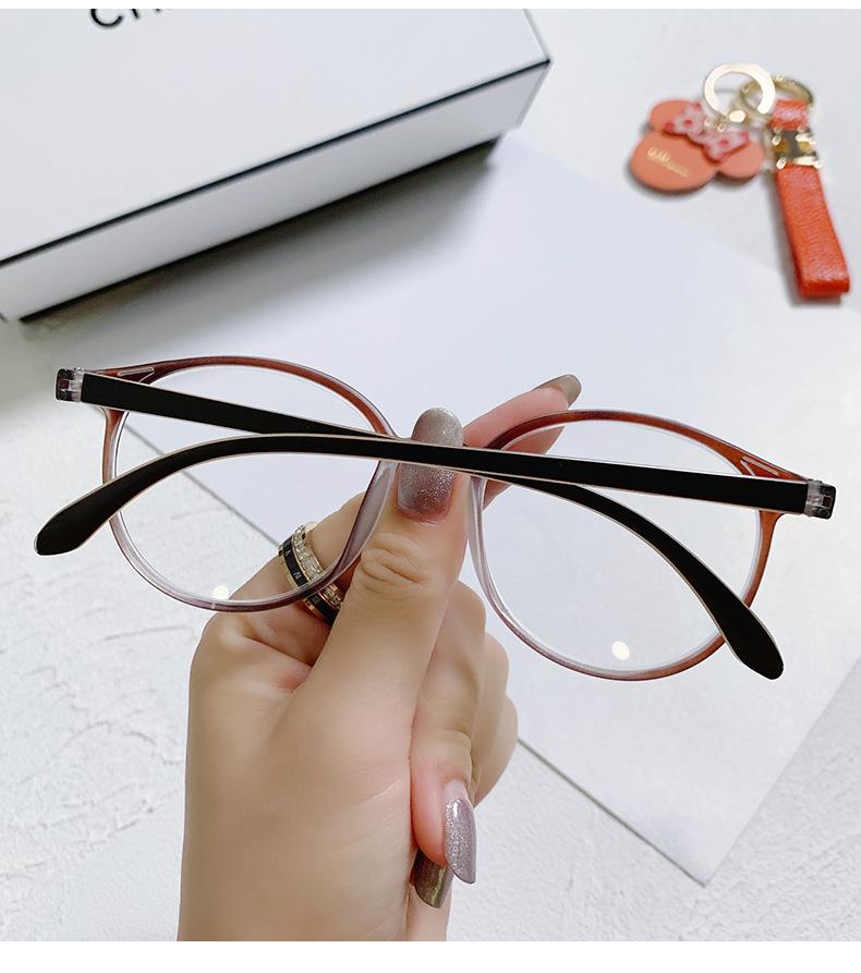 Product Introduction of Cermin Mata Anti-Cahaya Biru, Ketibaan Baru, Untuk Lelaki dan Wanita, Gaya Korea, Bingkai Besar Bergaya, Bingkai Bulat, Cermin Mata Biasa, Sesuai untuk Darjah Miopia, Produk Siap, Borong Kilang Eyewear 16