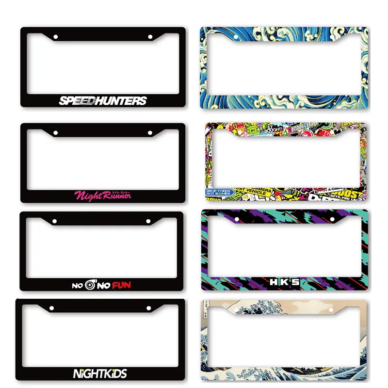 Spot Goods COD  Universal 1PCS ABS US Car License Plate Frame Cover JDM Nightkids Speedhunter Number Plate Holder