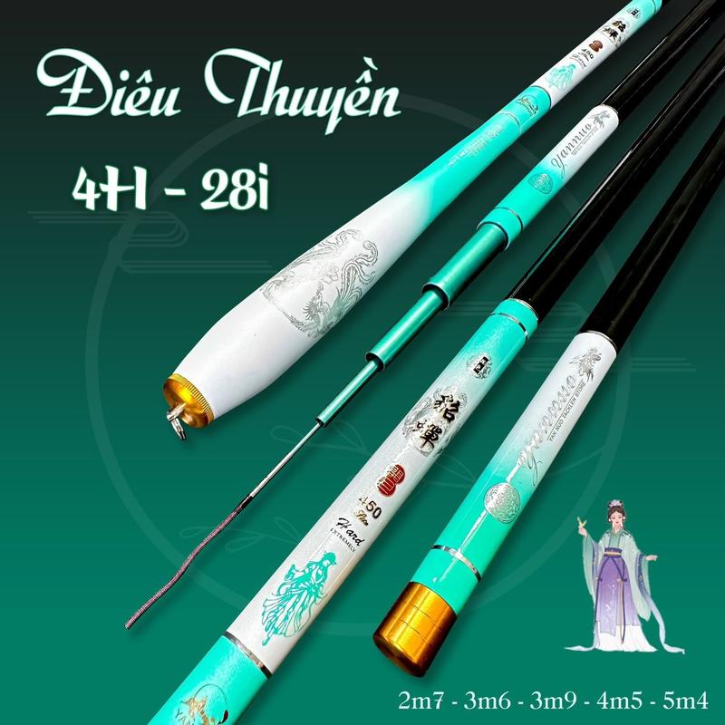 Cần câu tay Điêu Thuyền 4H - 28i - lóng sơn full xanh Câu Cảm Giác Độ Nảy Cao + QUÀ TẶNG (Ngọn, Trục, Thẻo, Phao) Gẩy rô riếc chép Fishing Bắt Cá Đi Câu Câu Cá Đồ Câu Fishing 247 Việt Nam