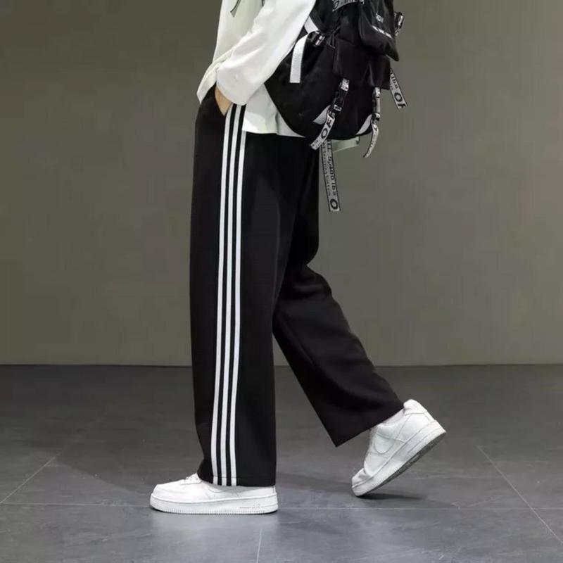 Quần dài thể thao nam nữ 3 sọc ống rộng kiểu dáng hàn quốc trẻ trung năng động- chất vải mềm mịn không nhăn,không xù,co giãn 4 chiều thoải mái vận động Sport Fish Trang Phục Tập Gym quầnthểdục 3sọc
