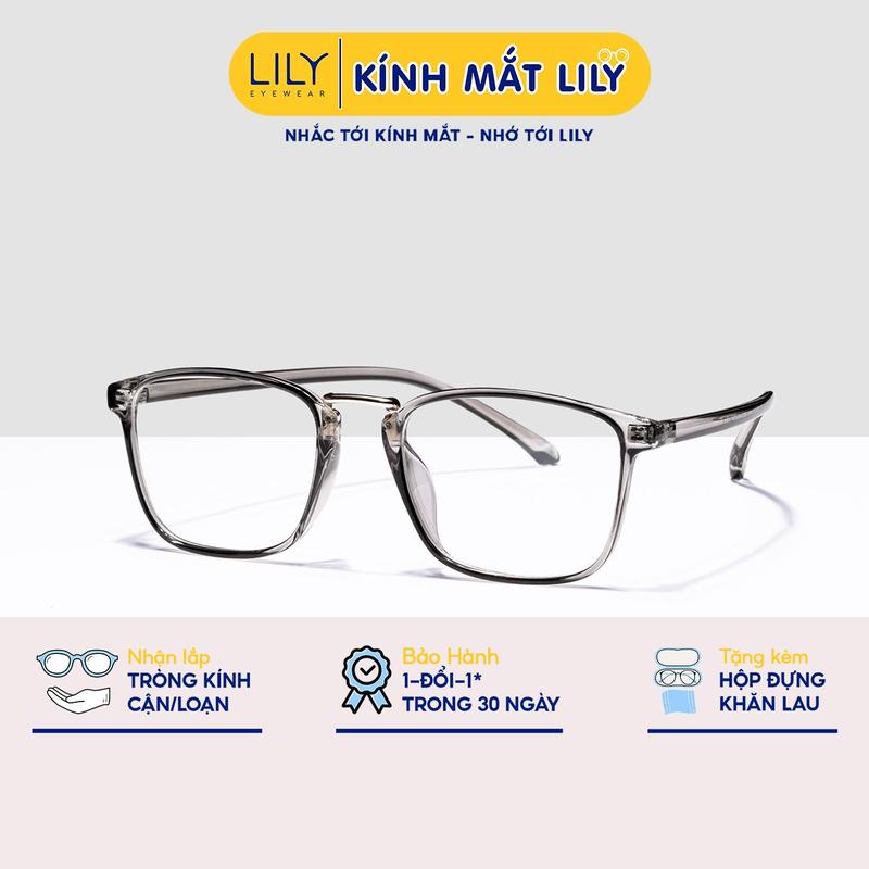 Gọng kính cận vuông nam nữ chất liệu nhựa dẻo phụ kiện thời trang Lilyeyewear 210 Mắt Kính Women 