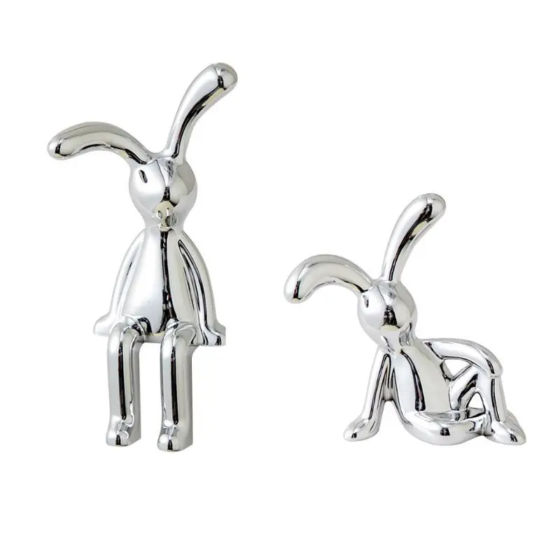 Rabbit Design Desktop Decoration, 2pcs/set Creative Home Office Car Desktop Decoration, Unique Gift for Friend, Ornaments